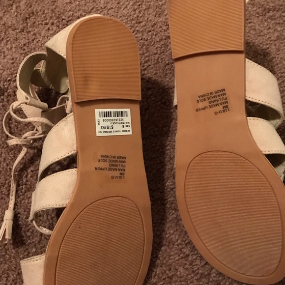 Strappy Lace Up Ankle Wrap Gladiators Flat Sandals - Picture 5 of 8